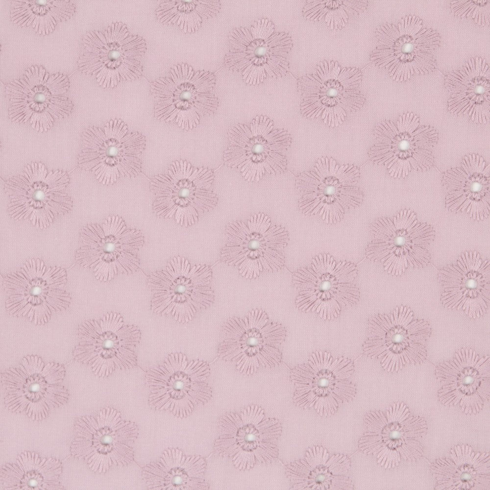 Popeline Broderie Floral Rose - Ribes y Casals