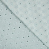 Popeline Broderie Floral Vert Menthe - Ribes y Casals