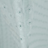 Popeline Broderie Floral Vert Menthe - Ribes y Casals