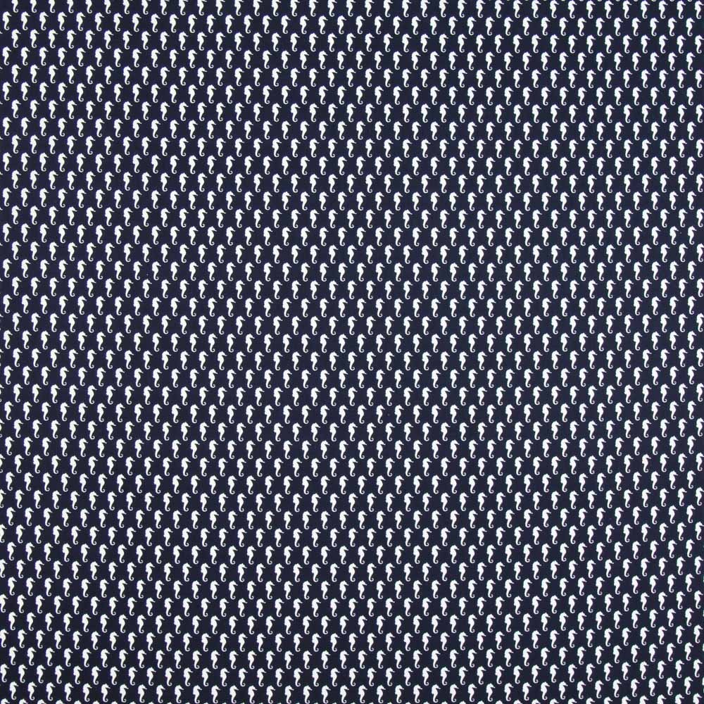 Popeline Hippocampe Bleu Marine - Ribes y Casals