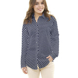 Popeline Hippocampe Bleu Marine - Ribes y Casals