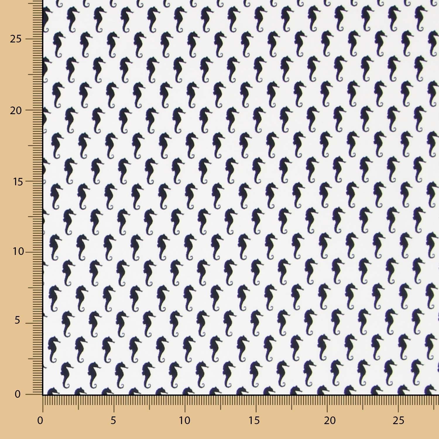 Popeline Hippocampe Blanc - Ribes y Casals