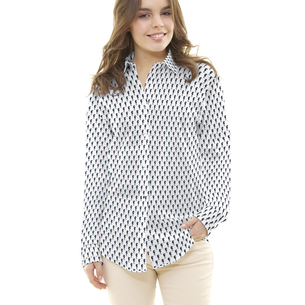 Popeline Hippocampe Blanc - Ribes y Casals