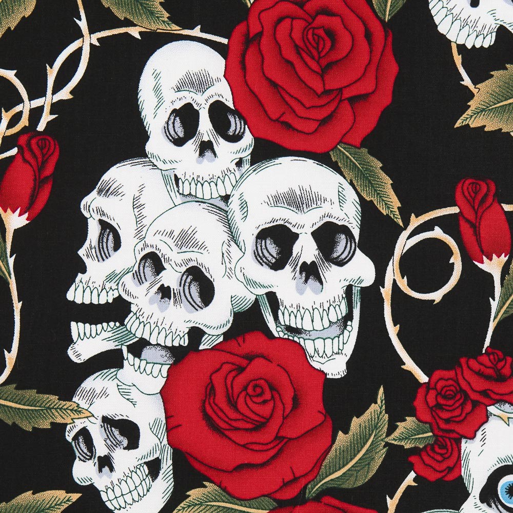 Popeline Skull and Roses - Ribes y Casals