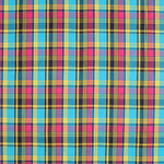 Popeline Chemise Coton Madras Multicolore Bleu - Ribes y Casals