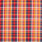 Popeline Chemise Coton Madras Bleu Orange - Ribes y Casals