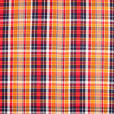 Popeline Chemise Coton Madras Bleu Orange - Ribes y Casals