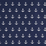 Popeline Coton Ancres Bleu Marine - Ribes y Casals
