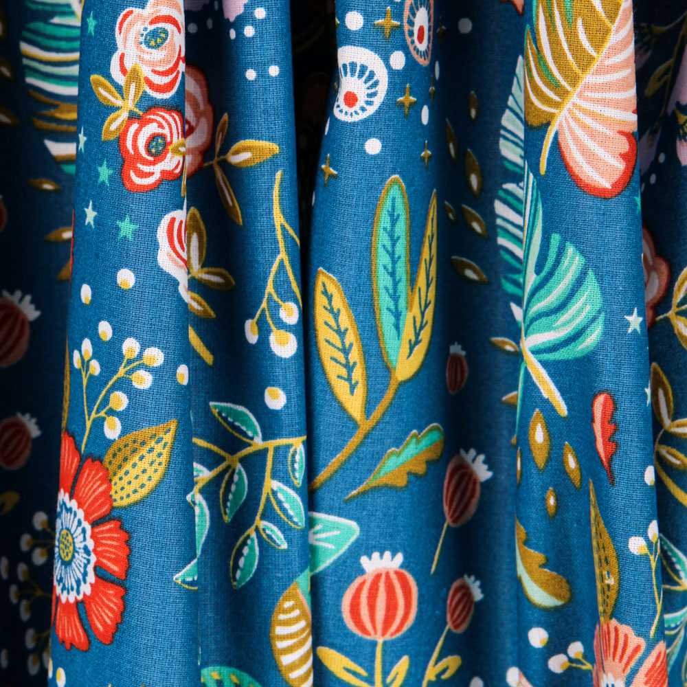 Popeline Coton Ancolie Peinture - Ribes y Casals