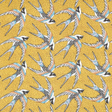 Popeline Coton Oiseaux Ocre - Ribes y Casals