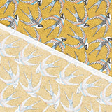 Popeline Coton Oiseaux Ocre - Ribes y Casals