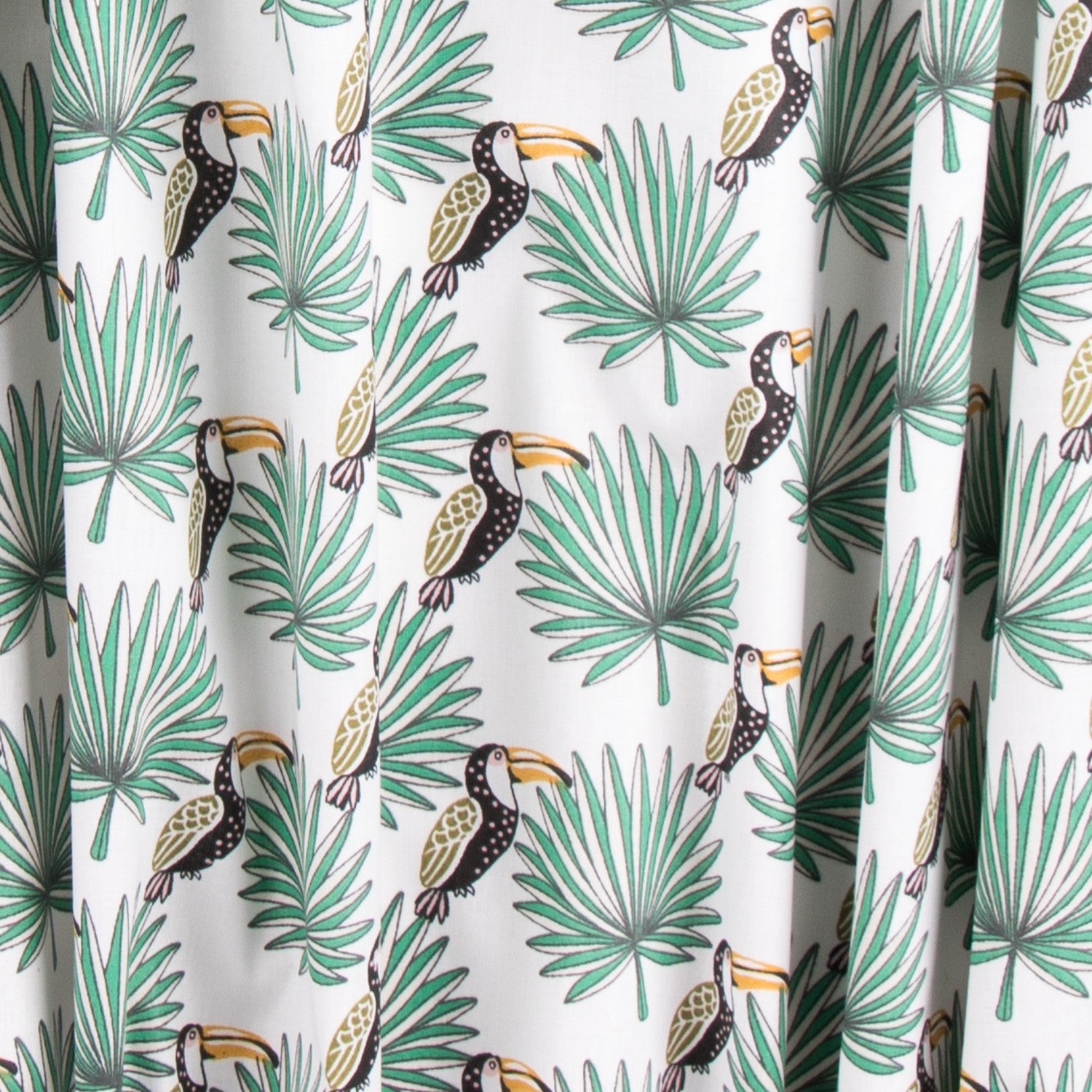 Popeline Coton Oiseaux Turquoise - Ribes y Casals