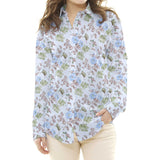 Popeline Coton Bleu Bouquet - Ribes y Casals