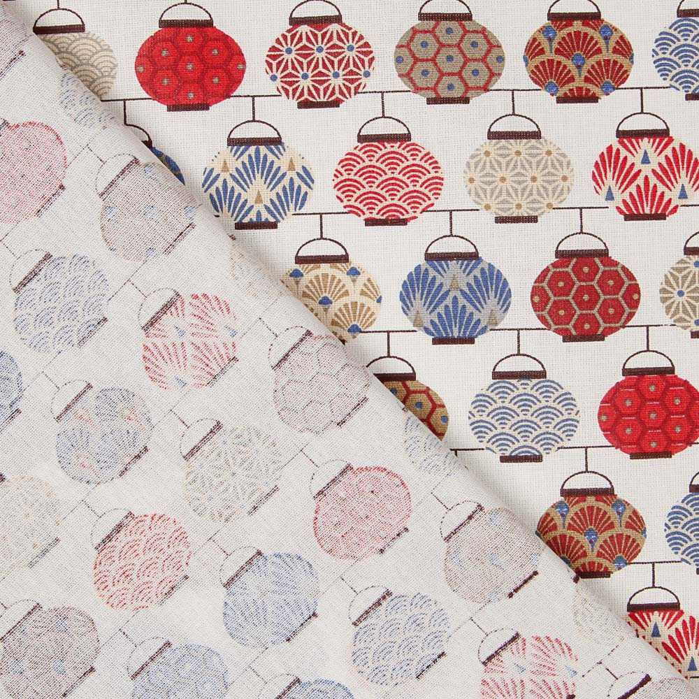 Popeline Coton Lampions Japonais - Ribes y Casals