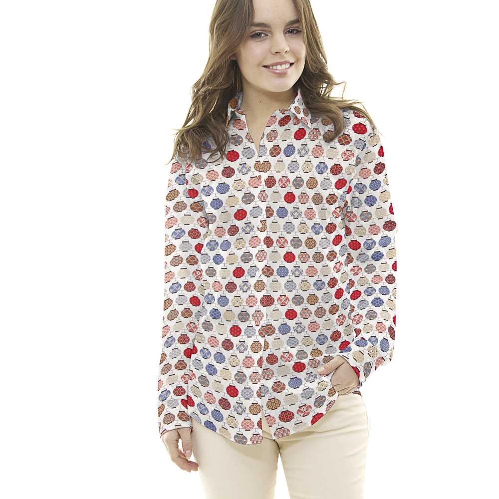 Popeline Coton Lampions Japonais - Ribes y Casals