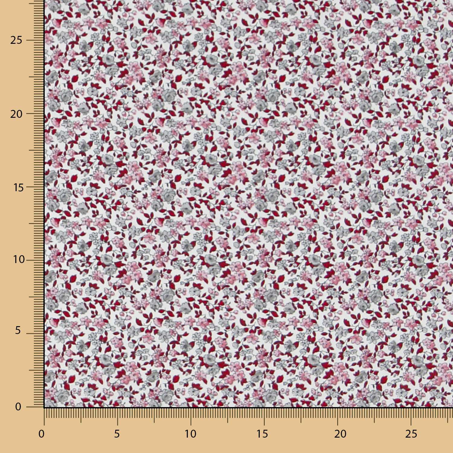 Popeline Coton Liberty Rouge - Ribes y Casals