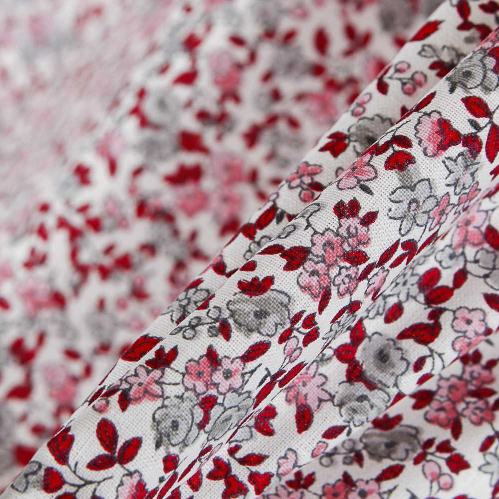 Popeline Coton Liberty Rouge - Ribes y Casals