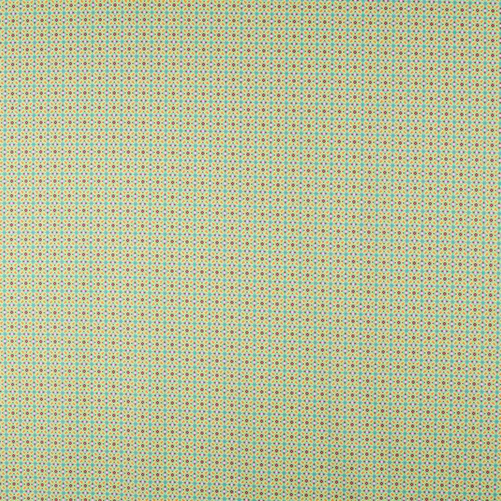 Popeline Coton Vert Géométrique - Ribes y Casals