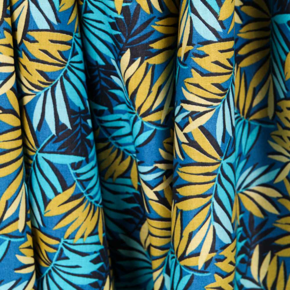 Popeline Coton Hawaïenne Bleue - Ribes y Casals