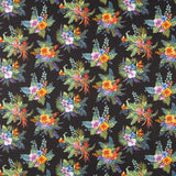 Popeline Coton Hibiscus Noire - Ribes y Casals