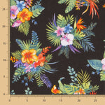 Popeline Coton Hibiscus Noire - Ribes y Casals