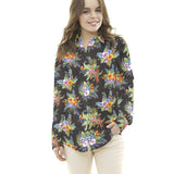 Popeline Coton Hibiscus Noire - Ribes y Casals