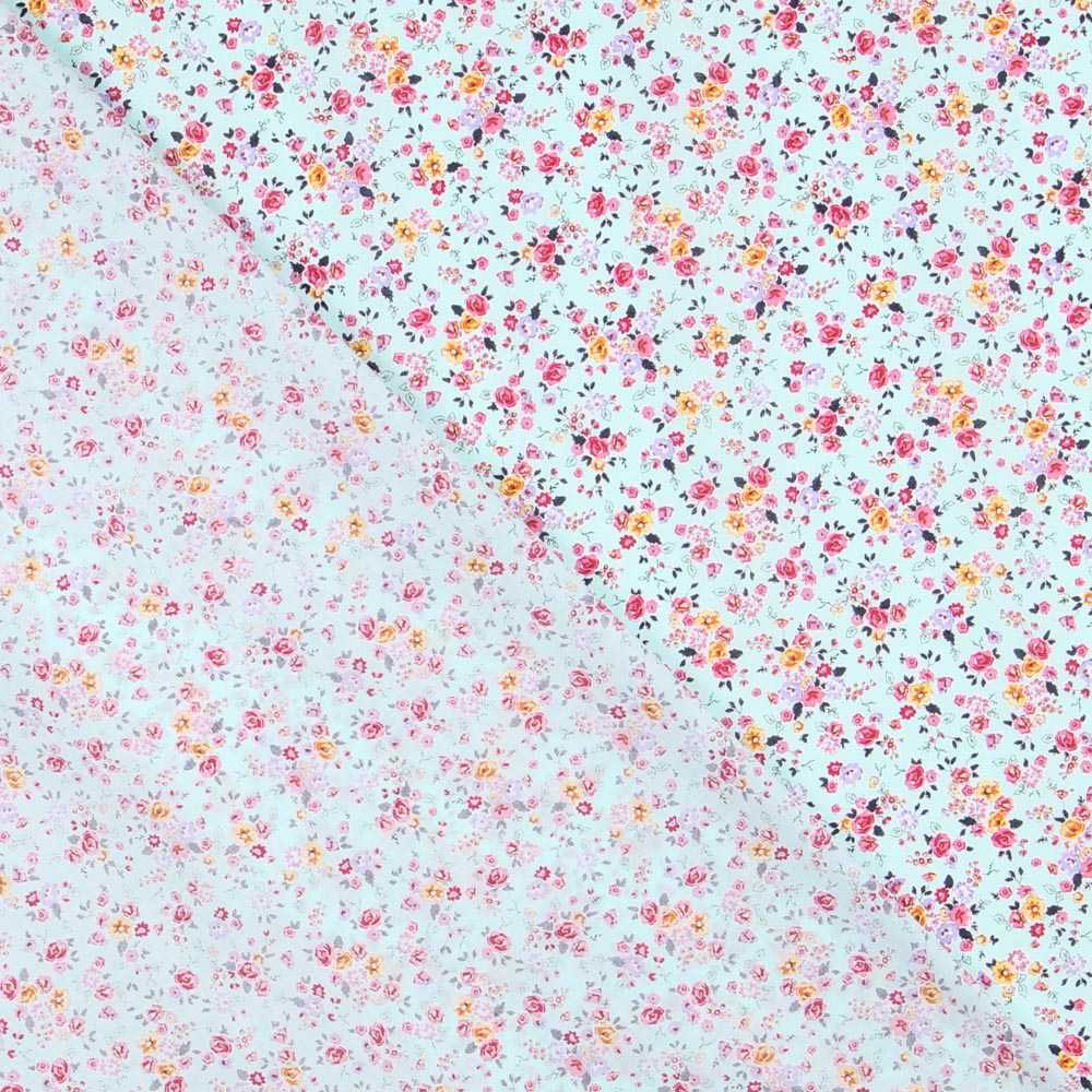 Popeline Coton Bio Crétonne Bleu - Ribes y Casals