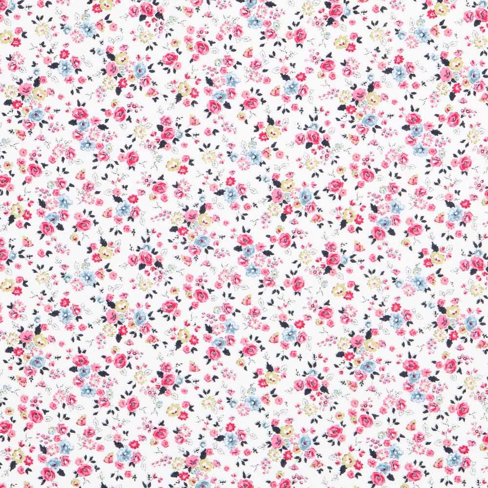 Popeline Coton Bio Crétonne Rose - Ribes y Casals