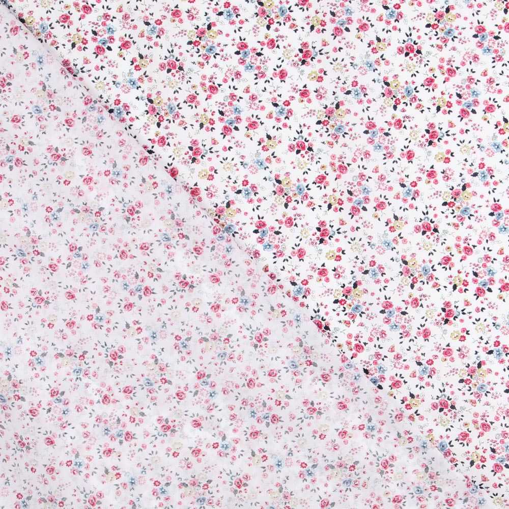 Popeline Coton Bio Crétonne Rose - Ribes y Casals