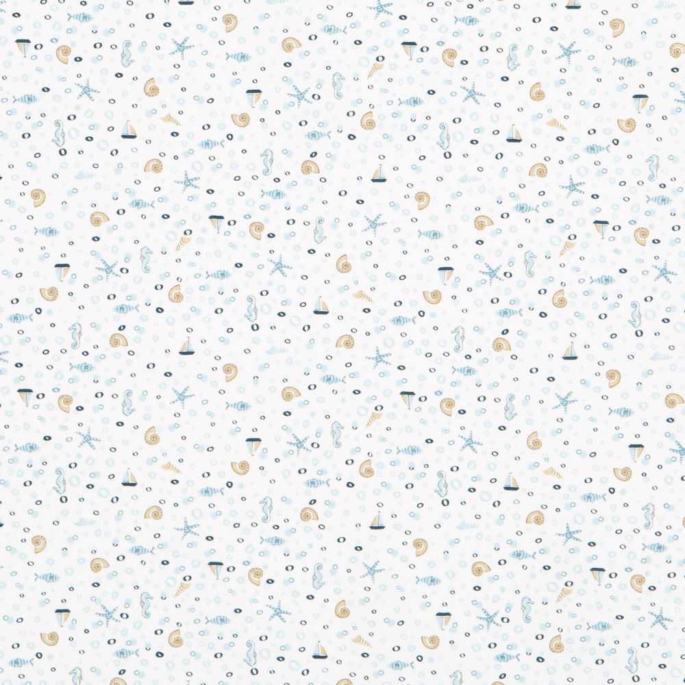 Popeline Coton Bio Mer Bleu - Ribes y Casals