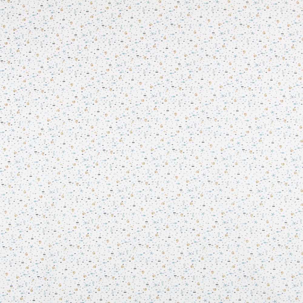 Popeline Coton Bio Mer Bleu - Ribes y Casals