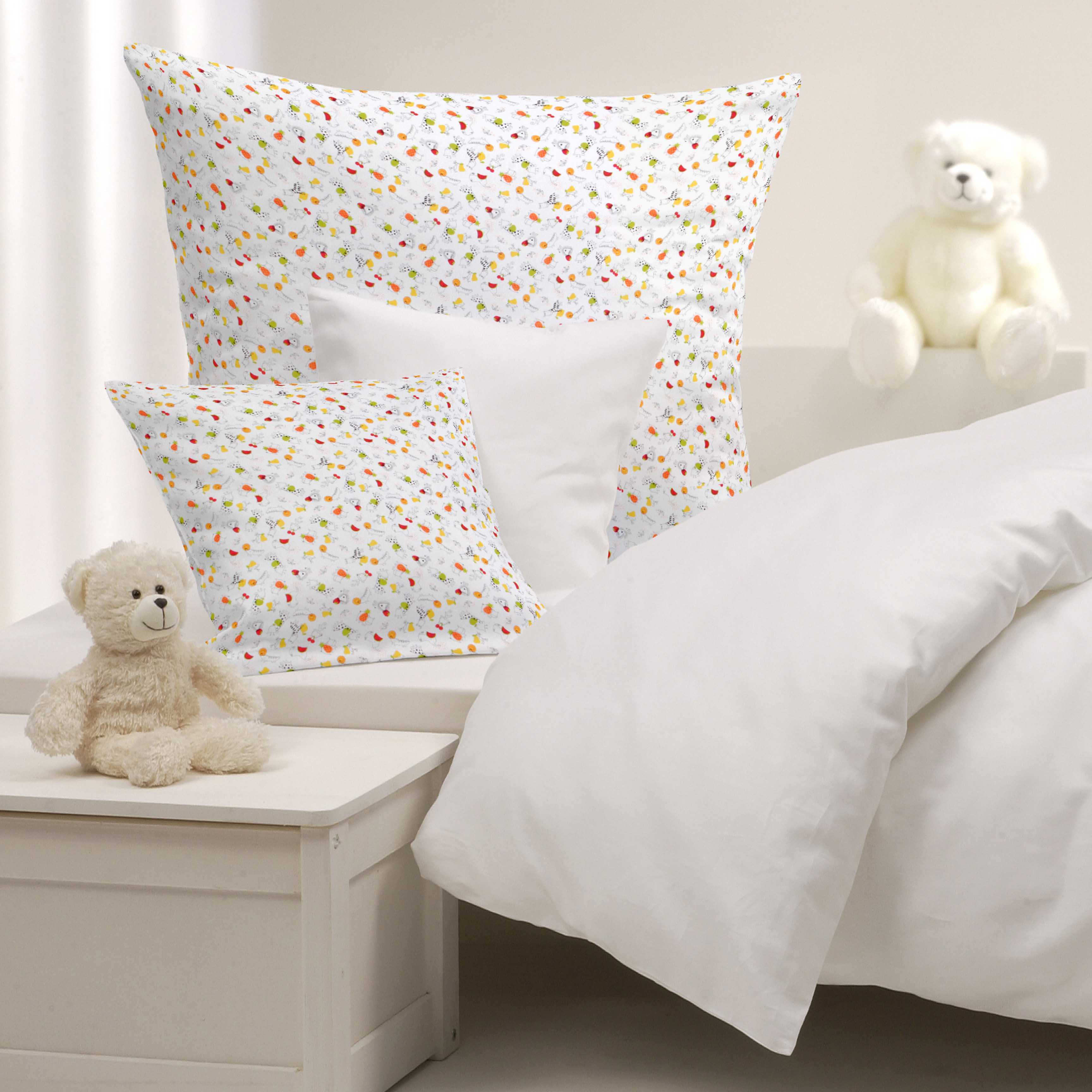 Popeline Coton Bio Rouge Zoo - Ribes y Casals