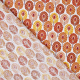 Popeline Coton Plumes Orange - Ribes y Casals