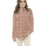 Popeline Coton Plumes Orange - Ribes y Casals