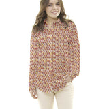 Popeline Coton Plumes Orange - Ribes y Casals