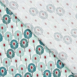 Popeline Coton Plumes Vertes - Ribes y Casals