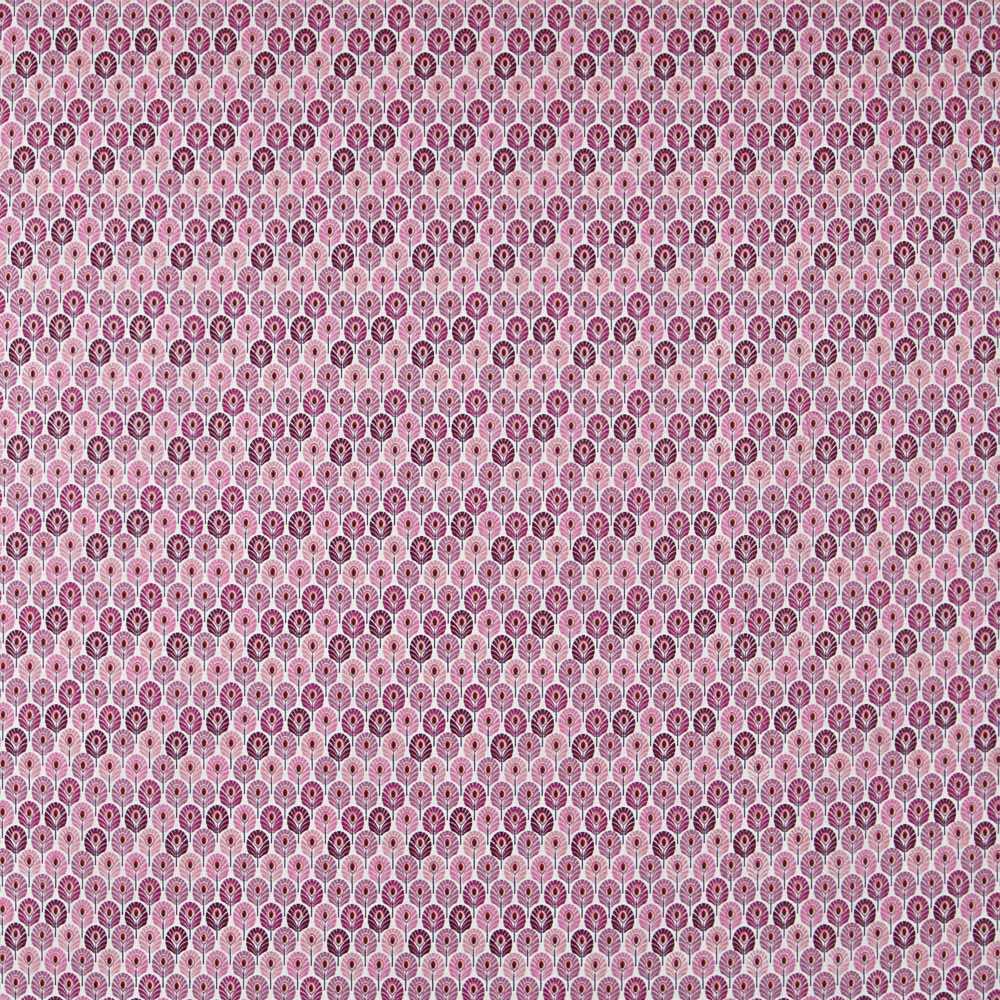 Popeline Coton Plumes Violettes - Ribes y Casals