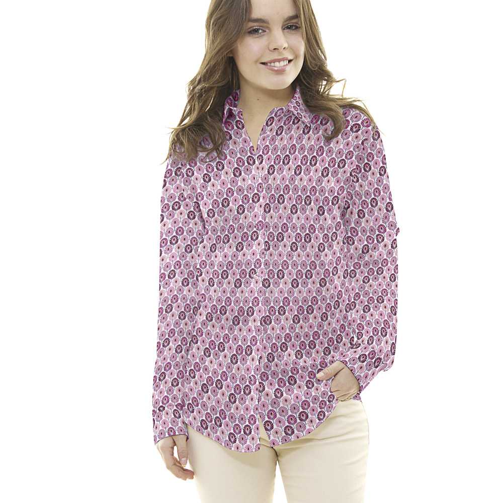 Popeline Coton Plumes Violettes - Ribes y Casals