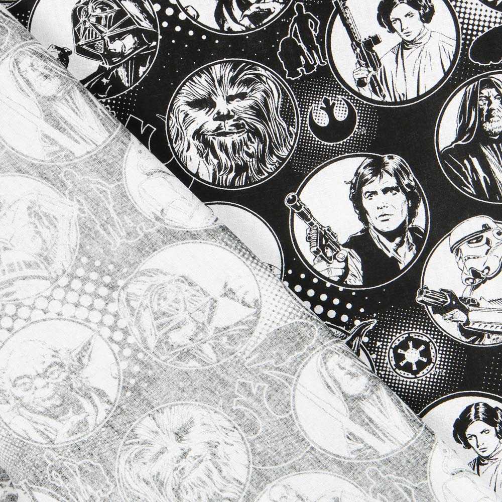 Popeline Coton Star Wars Noir - Ribes y Casals