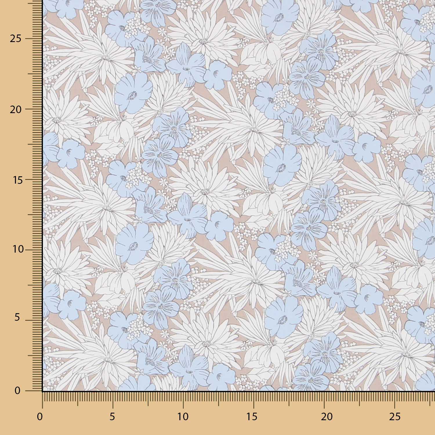 Popeline Coton Bleu Tropical - Ribes y Casals