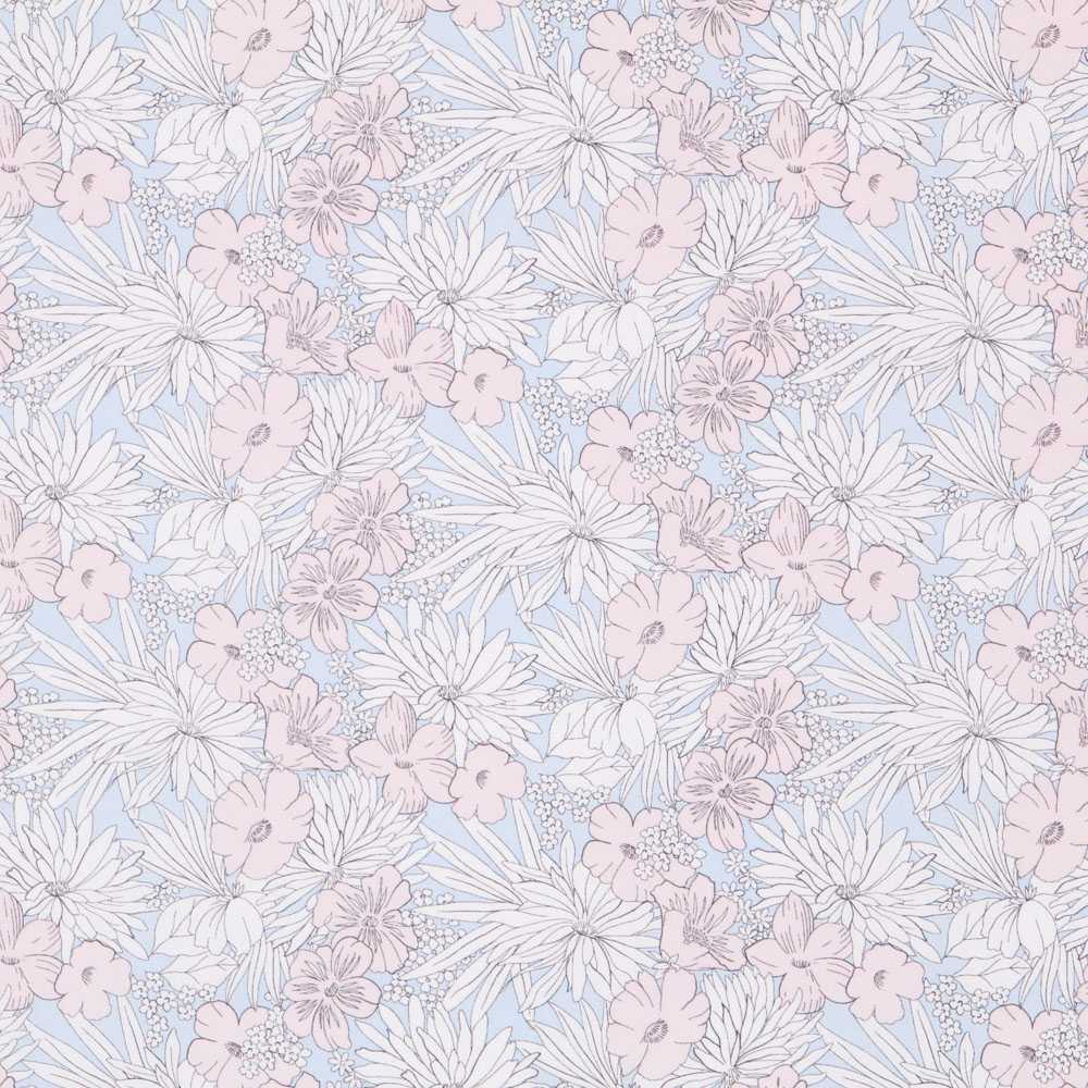 Popeline Coton tropicale rose - Ribes y Casals