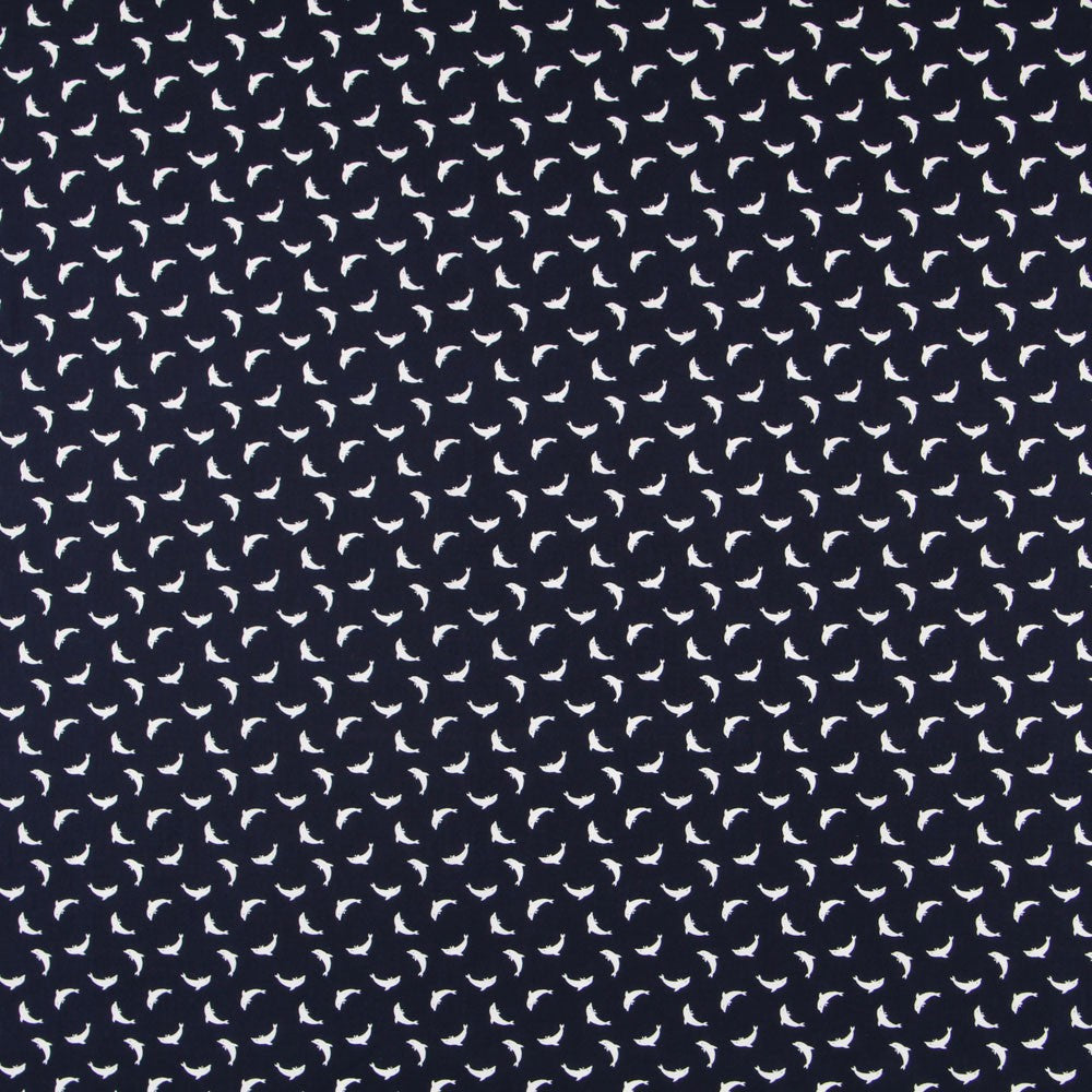 Popeline Dauphins Bleu Marine - Ribes y Casals