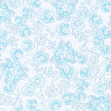 Popeline Fleur Peasly Turquoise - Ribes y Casals