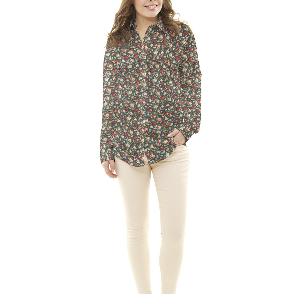 Popeline Florale Crétonne Verte - Ribes y Casals