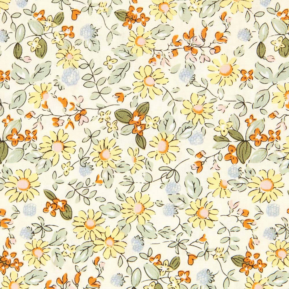 Popeline Fleurs Jaunes - Ribes y Casals