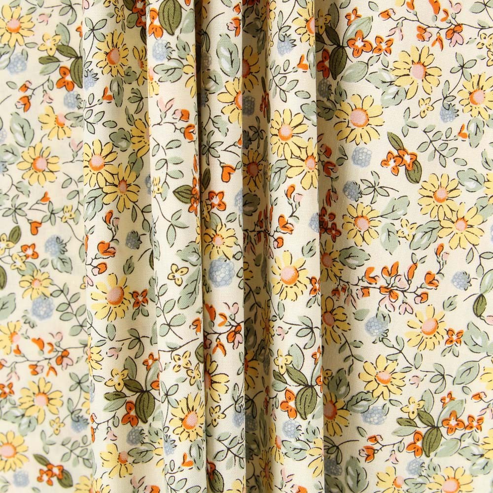 Popeline Fleurs Jaunes - Ribes y Casals