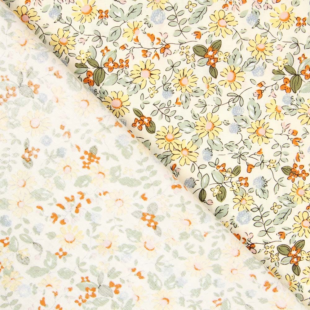 Popeline Fleurs Jaunes - Ribes y Casals