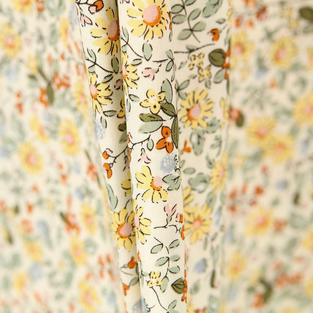 Popeline Fleurs Jaunes - Ribes y Casals