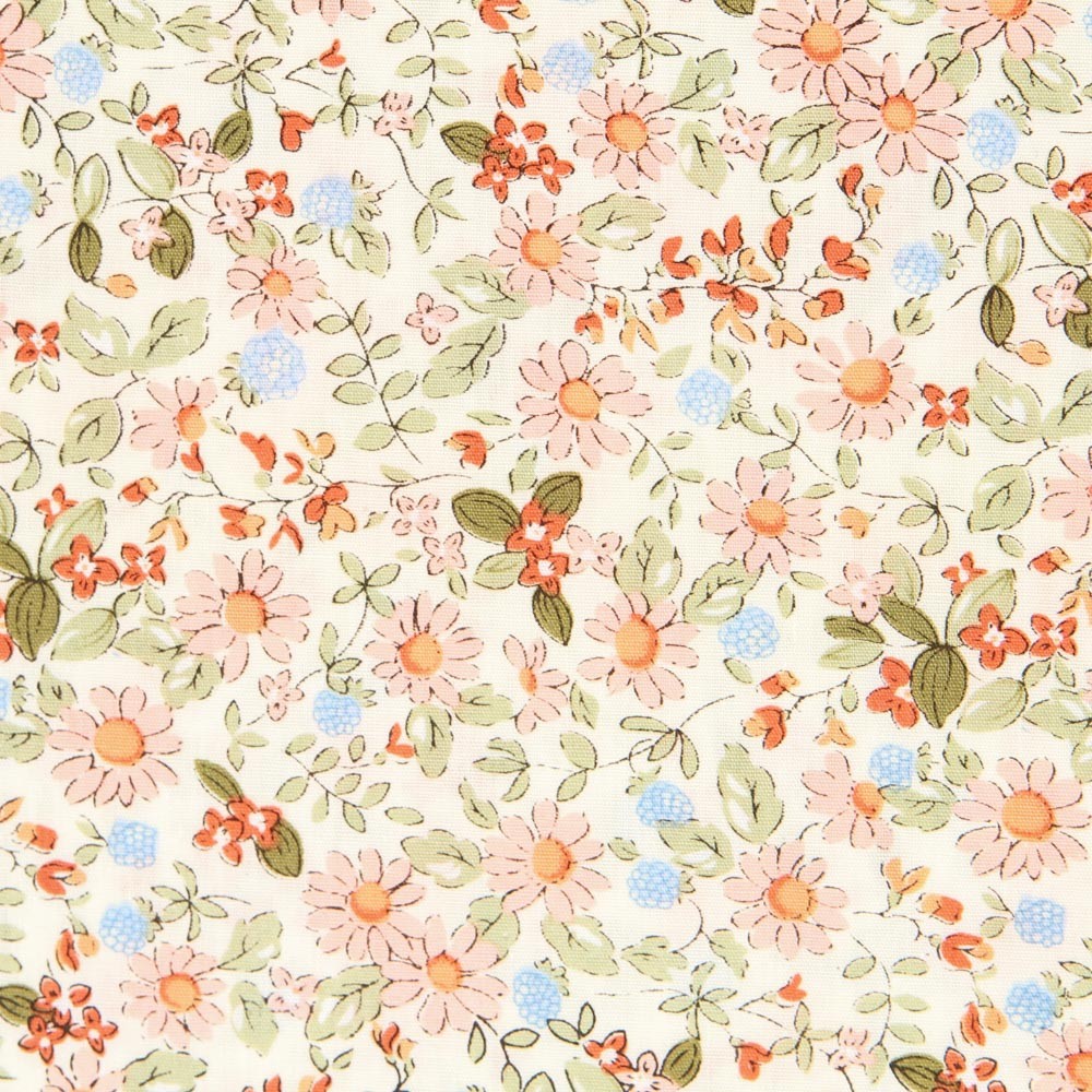 Popeline Fleurs Roses - Ribes y Casals