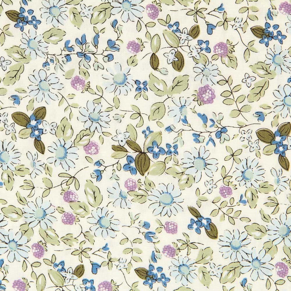 Popeline Fleurs Vertes - Ribes y Casals